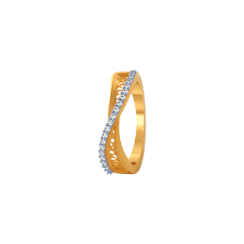 Signature - Design Women's Diamond Rings with a Brand - Specific Pattern and High - Quality Diamonds14KT (585) Yellow Gold Ring For Women