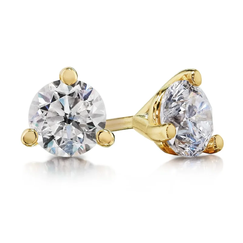 Marquise - cut diamond engagement ring with a split - shank band in platinumLab Grown Martini-Set Diamond Stud Earrings- 2.00 ctw.