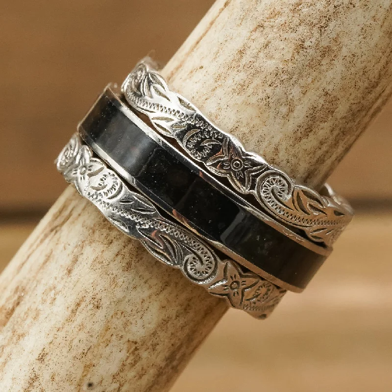 Women's Rings with Hidden Compartments for Secret KeepsakesThe Lovina Silver Falls Set