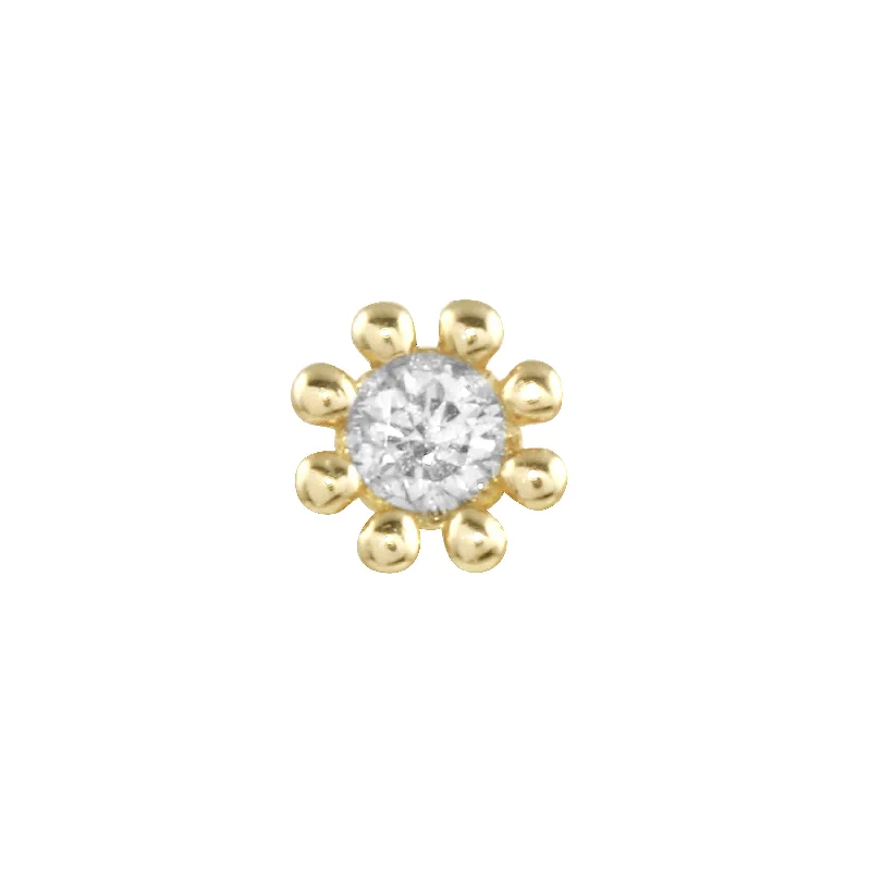 Amethyst - Gemstone Stud Earrings in Purple for a Sophisticated and Birthstone - Inspired PieceDiamond Daisy Single Stud Earring, 14K Amethyst - Gemstone Stud Earrings in Purple for a Sophisticated and Birthstone - Inspired PieceDiamond Daisy Single Stud Earring, 14K