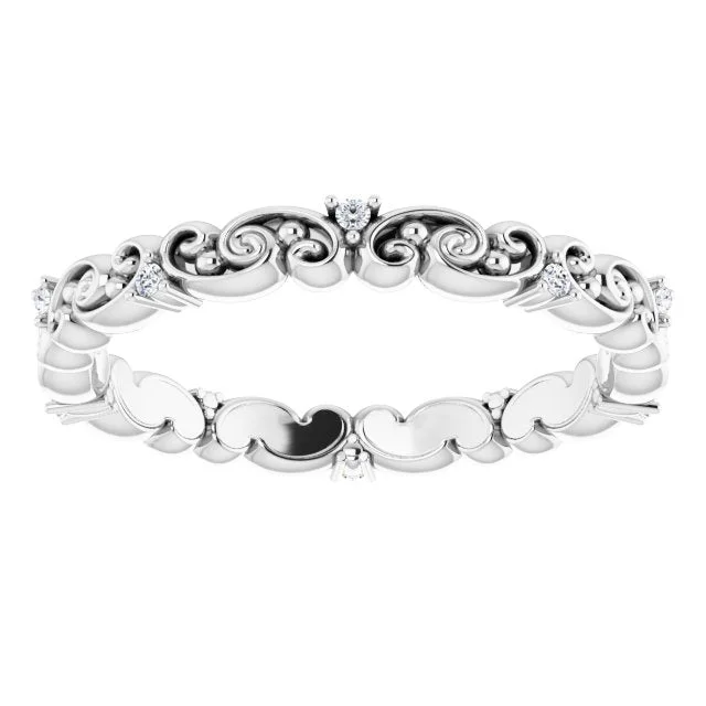 Tennis - Style Women's Diamond Rings with a Continuous Row of Diamonds for a Classic and Versatile LookArt Deco Style Stackable Diamond Eternity Band