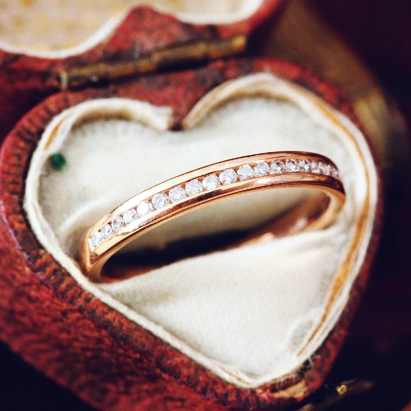 Enamel - Coated Women's Rings in Bright, Bold ColorsContemporary 9ct Rose Gold Half Eternity Ring