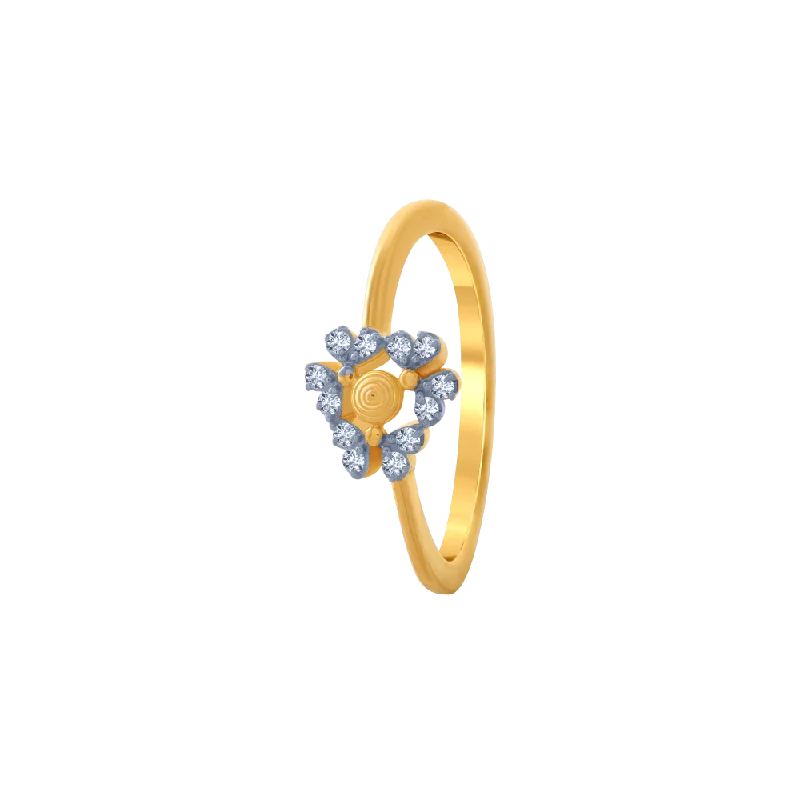 Pear - Shaped Women's Diamond Rings in Yellow Gold with a Single - Diamond Pendant Look14KT (585) Yellow Gold Ring For Women