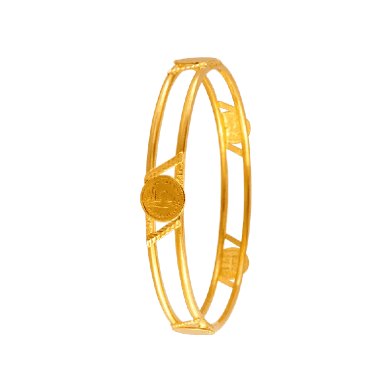 Signature - Design Women's Diamond Rings with a Brand - Specific Pattern and High - Quality Diamonds22KT Yellow Gold Loha Bangle For Women