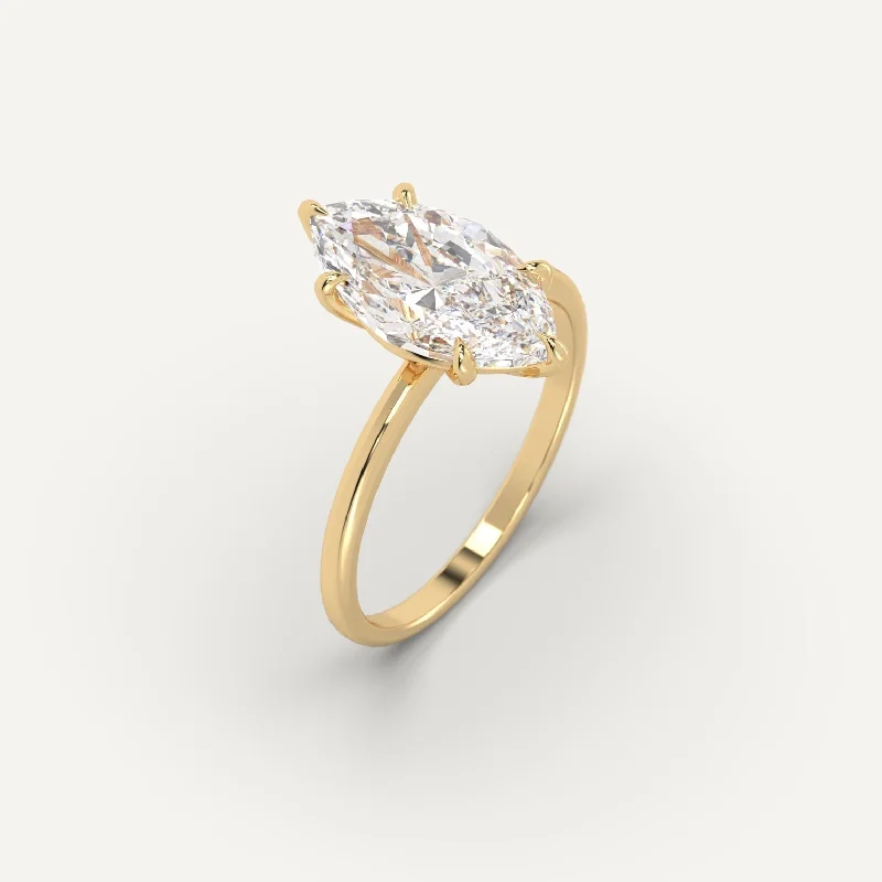 Men's Opal Engagement Rings in 10K Gold with a Milgrain - Trimmed Band3 carat Marquise Cut Diamond Ring