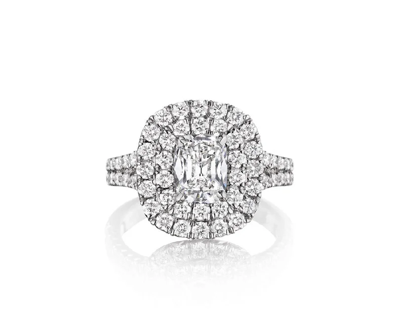 Men's Peridot Engagement Rings in 14K Gold - Filled Metal with a Micro - Pave SettingDouble Diamond Halo Engagement Ring Men's Peridot Engagement Rings in 14K Gold - Filled Metal with a Micro - Pave SettingDouble Diamond Halo Engagement Ring