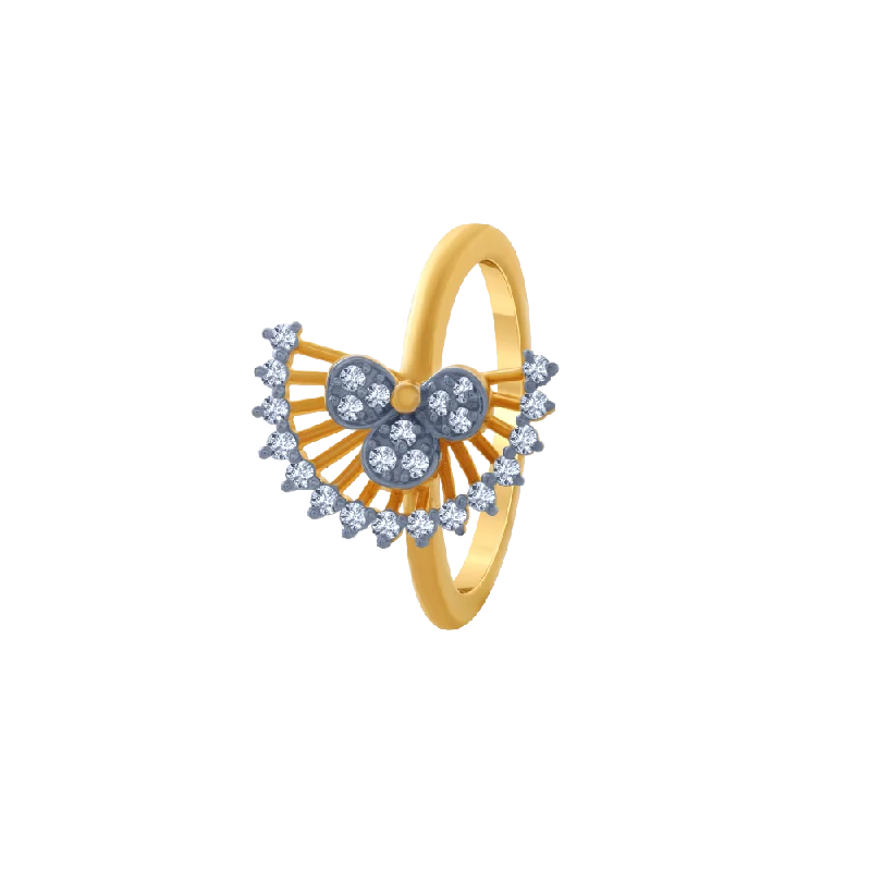 Art Deco - Inspired Women's Diamond Rings with Geometric Designs and Baguette - Cut Diamonds14KT (585) Yellow Gold Ring For Women