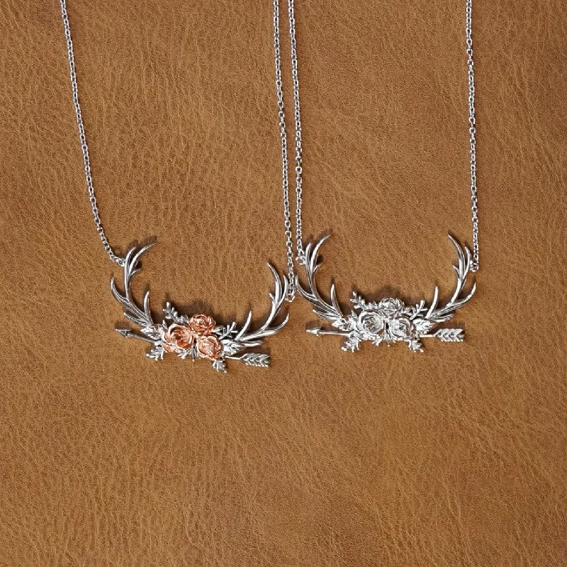 Statement - Making Cocktail Rings for Women with Large Cubic ZirconiaThe Antler & Floral Necklace