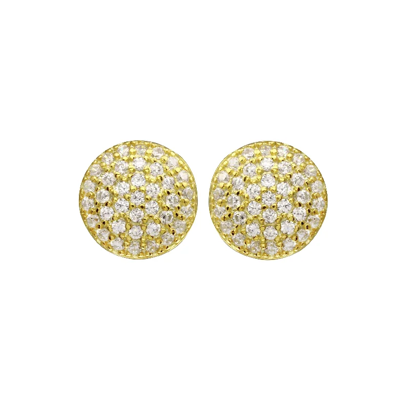 Pearl - Set Minimalist Stud Earrings in White for a Classic and Elegant AppearanceCZ Pavé Curved Disc Stud Earrings Pearl - Set Minimalist Stud Earrings in White for a Classic and Elegant AppearanceCZ Pavé Curved Disc Stud Earrings
