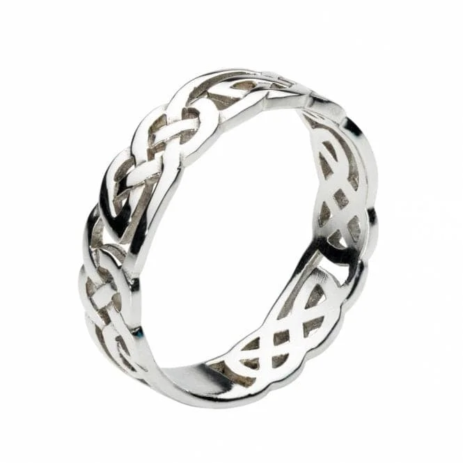 Stackable Fashion Rings in Rose - Gold Tone with Delicate Floral EngravingsAela Celtic Open Knotwork Band Ring 2269HP