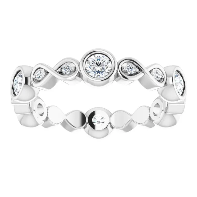 Marquise - Cut Women's Diamond Rings in Palladium for a Unique and Elongated Shape0.70 ct. Bezel Set Round Diamond Eternity Band