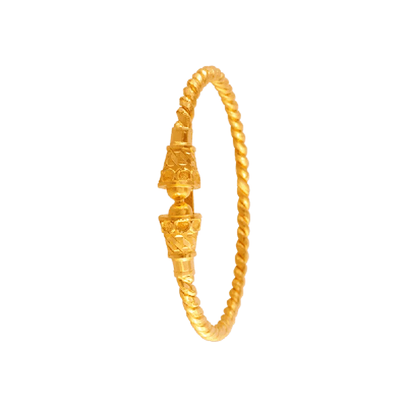 Women's Diamond Rings with Opal Inlays and Diamond Accents for a Mysterious and Iridescent Look22KT Yellow Gold Loha Bangle For Women