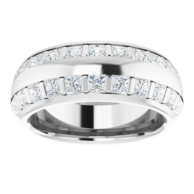 Princess - Cut Women's Diamond Rings in White Gold with a High - Clarity Diamond for a Modern Look3.84 ct. Princess Diamond  Double Row Eternity Band