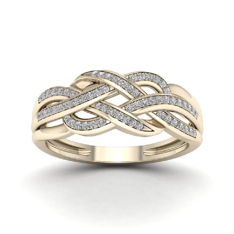 Cluster - Style Women's Diamond Rings with Multiple Small Diamonds Arranged in a Stunning PatternDe Couer IGI Certified 10k Yellow Gold 1/5ct TDW Diamond Swirling Ring