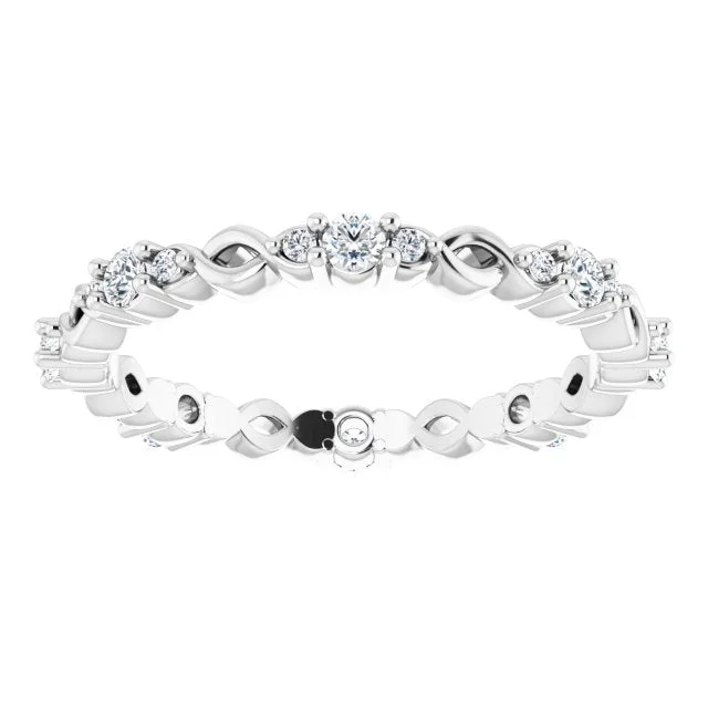 Art Deco - Inspired Women's Diamond Rings with Geometric Designs and Baguette - Cut Diamonds0.32 ct. Round Diamond Eternity Band Stackable Ring