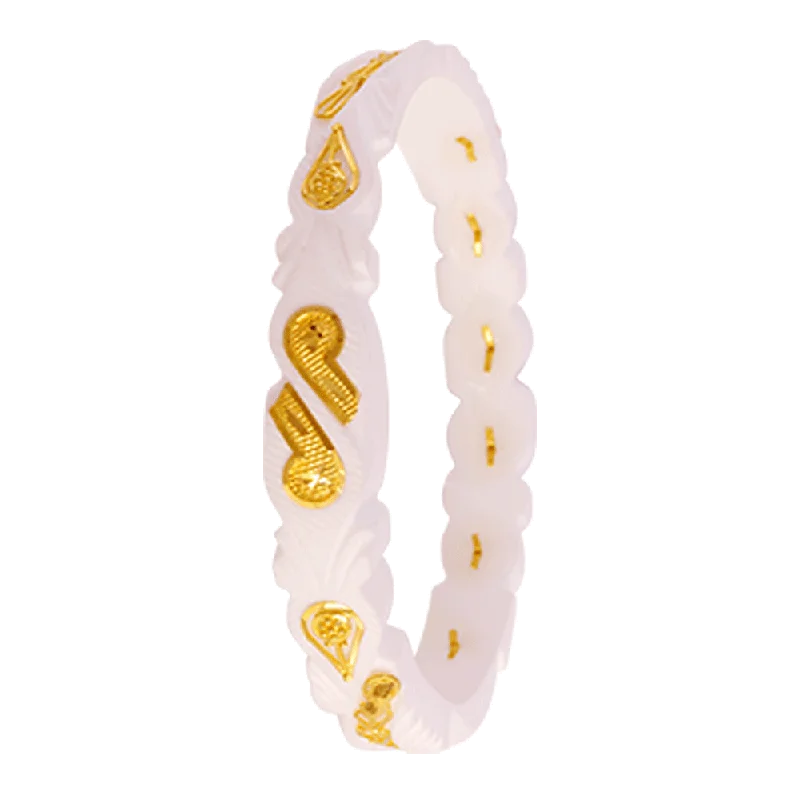 Cluster - Style Women's Diamond Rings with Multiple Small Diamonds Arranged in a Stunning Pattern22KT Yellow Gold Sankha Bangle For Women