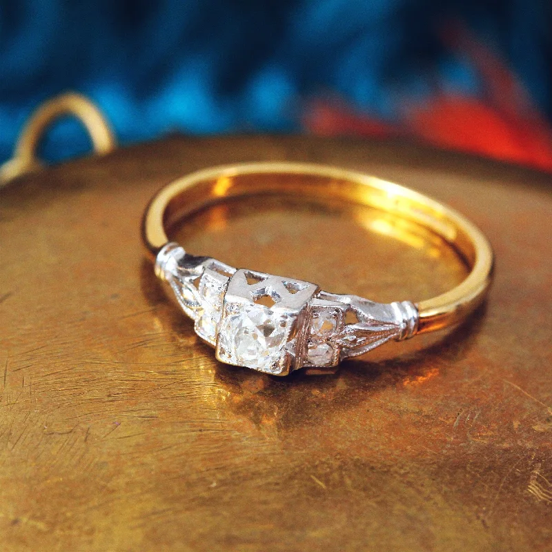 Floral - Patterned Women's Rings in 18K Yellow Gold for a Feminine LookCoveted Vintage Old Cut Diamond Engagement Ring