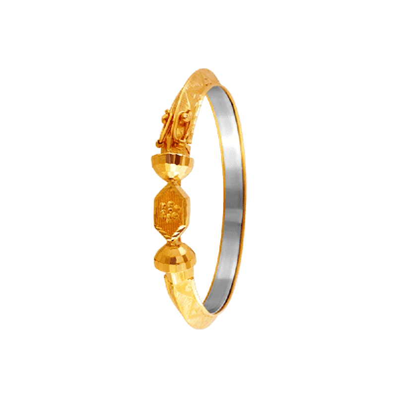 Cathedral - Style Women's Diamond Rings with a Raised Center Setting and Elaborate Metalwork22KT Yellow Gold Loha Bangle For Women