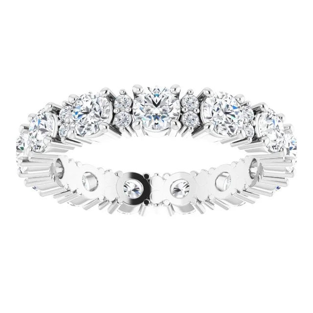 Cluster - Style Women's Diamond Rings with Multiple Small Diamonds Arranged in a Stunning Pattern2.44 ct. Round  Diamond Eternity Band