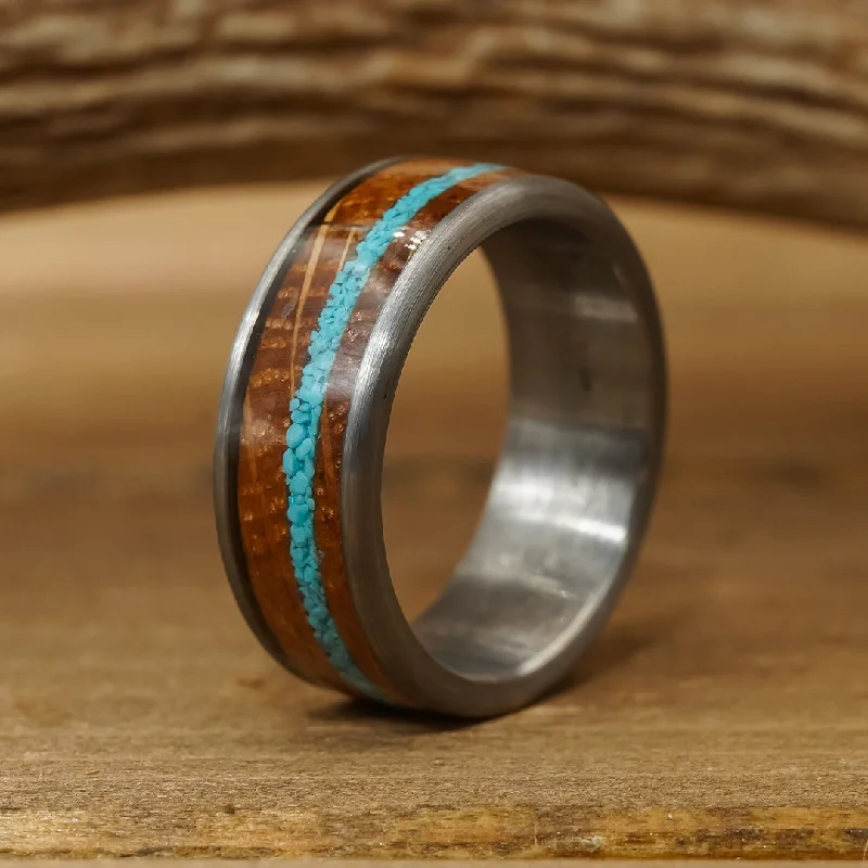 Boho - Style Women's Rings with Turquoise and Leather AccentsThe Mount Vernon