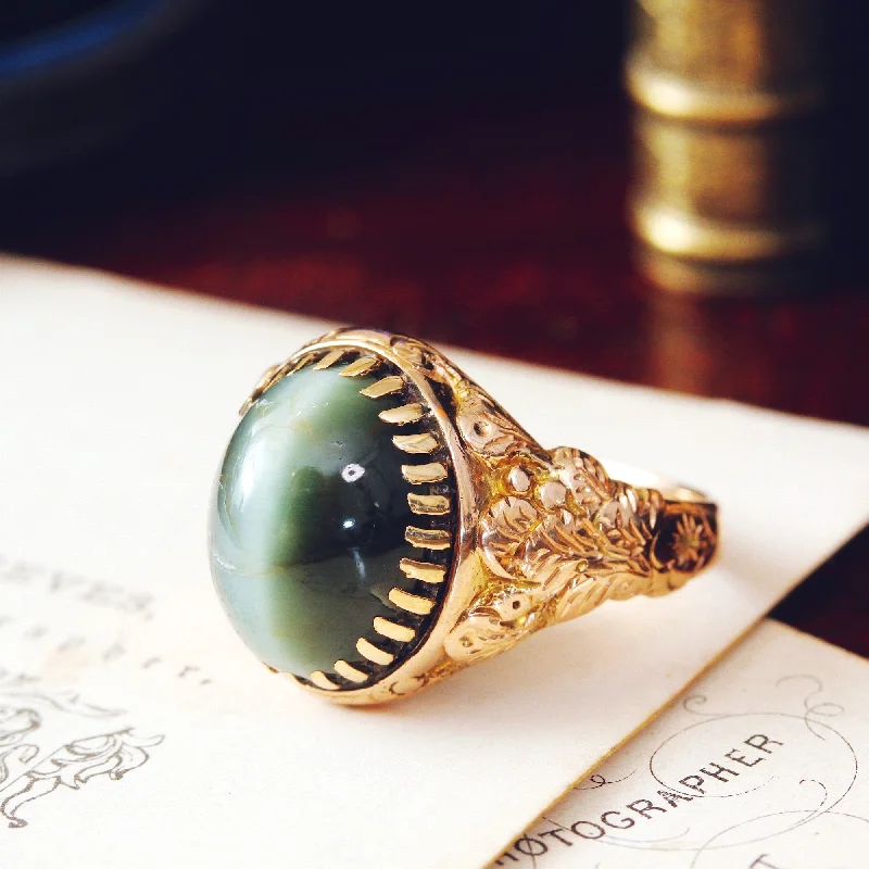 Statement - Making Cocktail Rings for Women with Large Cubic ZirconiaAstonishing Victorian Cat's Eye Chrysoberyl Ring