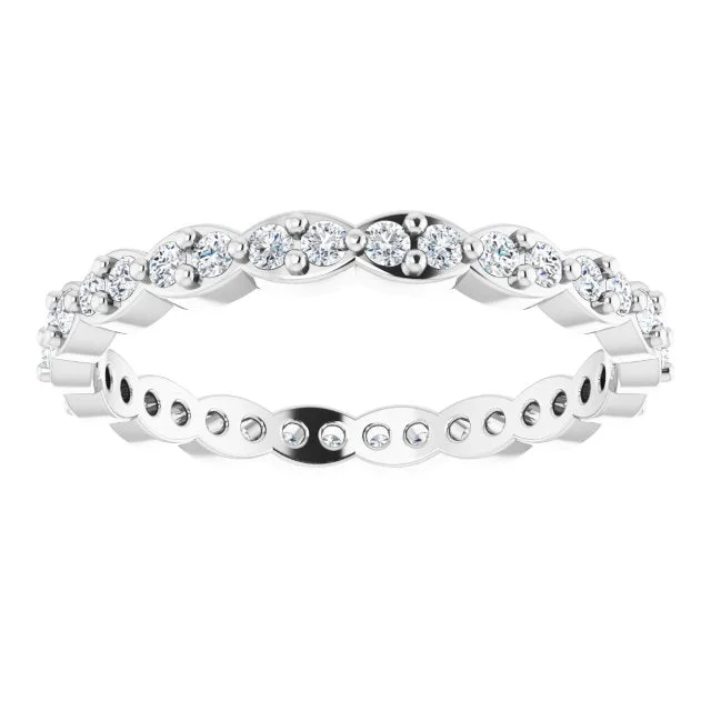 Marquise - Cut Women's Diamond Rings in Palladium for a Unique and Elongated Shape0.54 ct. Round Diamond Stackable Eternity Band