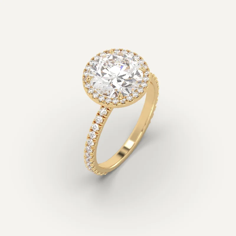 Men's Tourmaline Engagement Rings in 18K Two - Tone Gold with a Floral - Inspired Setting3 carat Round Cut Diamond Ring