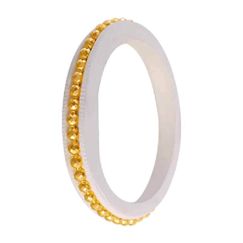 Pear - Shaped Women's Diamond Rings in Yellow Gold with a Single - Diamond Pendant Look22KT Yellow Gold Sankha Bangle For Women