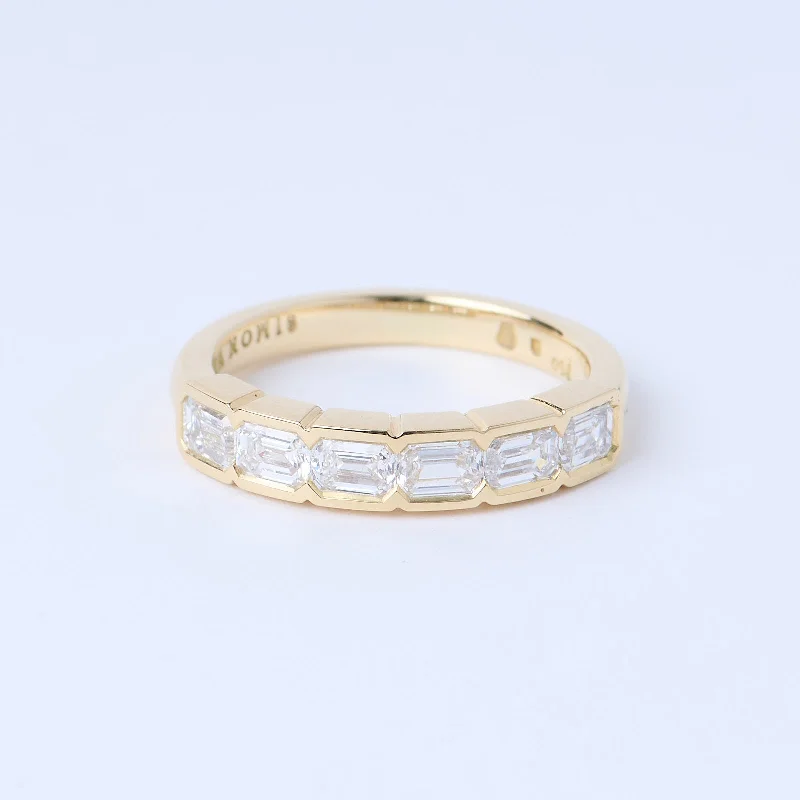 Women's Rings with Birthstones for a Personalized TouchModern Emerald Cut Band