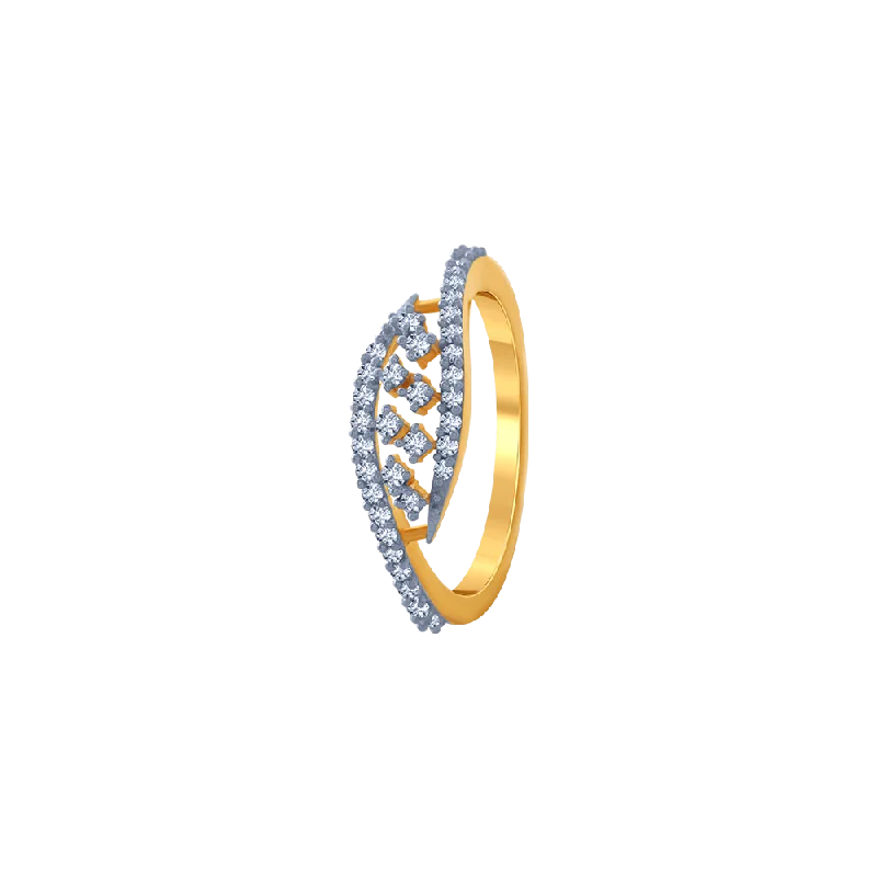 Signature - Design Women's Diamond Rings with a Brand - Specific Pattern and High - Quality Diamonds14KT (585) Yellow Gold Ring For Women