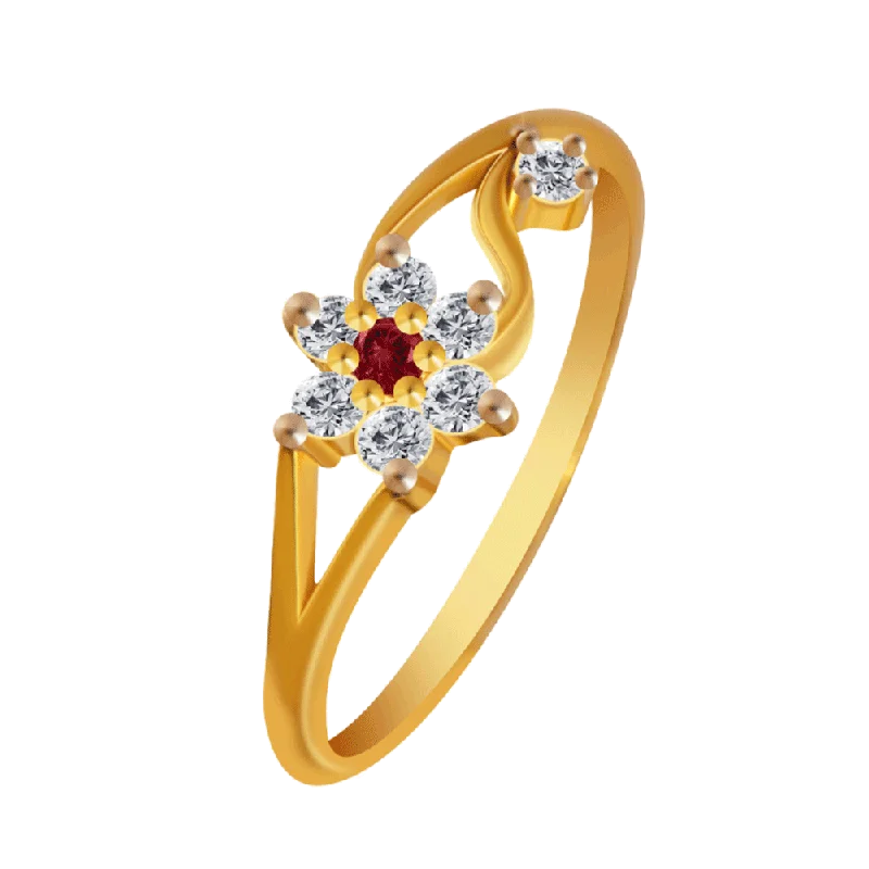 Women's Solitaire Diamond Rings with Round - Cut Diamonds and Platinum Settings for an Elegant Engagement14KT (585) Yellow Gold Ring For Women