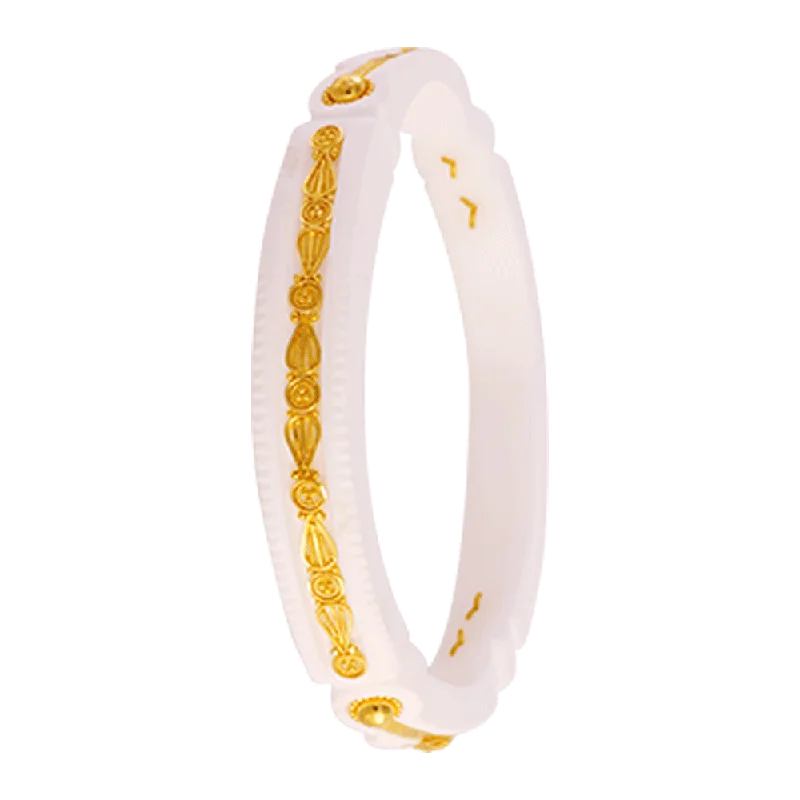 Marquise - Cut Women's Diamond Rings in Palladium for a Unique and Elongated Shape22KT Yellow Gold Sankha Bangle For Women