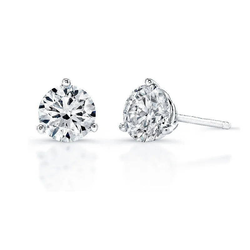 Solitaire diamond engagement ring with a platinum setting for a classic and elegant lookLab Grown Diamond Martini-Set Diamond Stud Earrings - 4.00 ctw