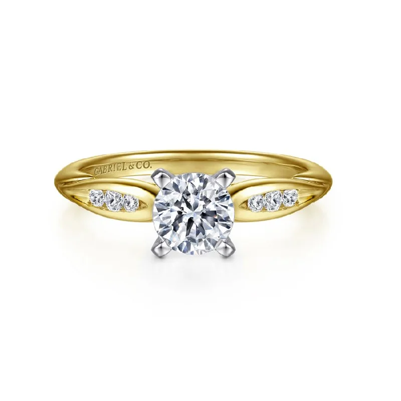 Oval - cut sapphire and diamond engagement ring in 18K white goldQuinn Engagement Ring Setting in Yellow Gold