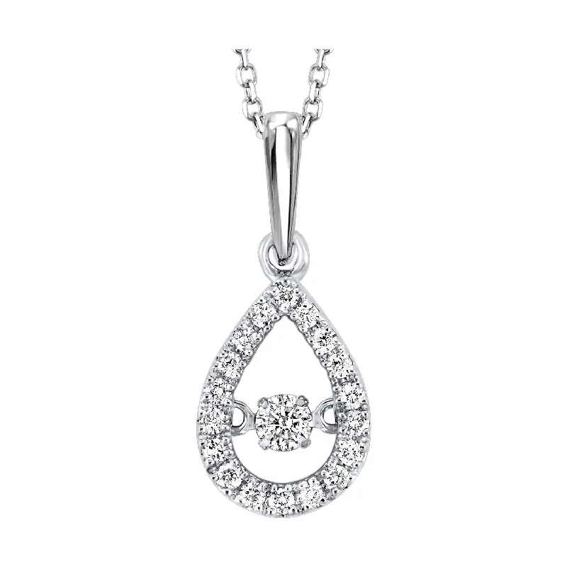 Heart - shaped diamond engagement ring with a hidden halo in 14K rose goldRhythm of Love Diamond Pear-Shaped Pendant