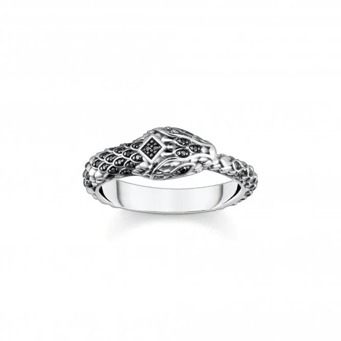 LED - Lit Fashion Rings in Plastic with Color - Changing Effects for a Futuristic LookSterling Silver Zirconia Blackened Snake Ring TR2419-643-11