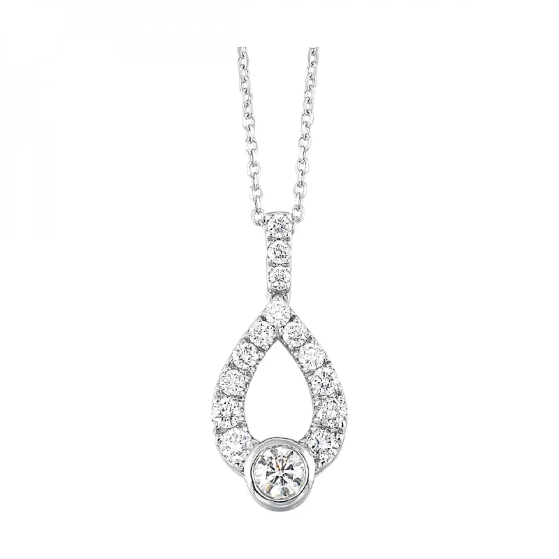 Cushion - cut diamond engagement ring with a halo of moissanite in a silver - plated bandLove's Crossing Diamond Teardrop Pendant Necklace, 1.0cttw