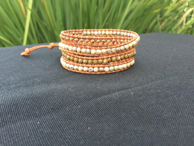 Wrap Bracelets in Bold Metallic Colors for a Fashion - Forward Statement4-Wrap Bracelet - Spring Greens