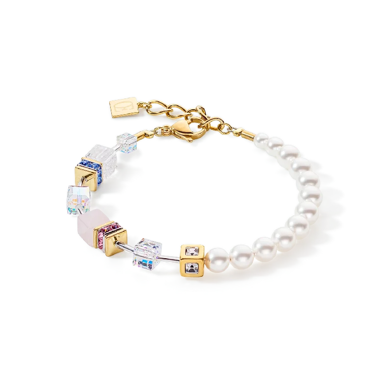 South Sea Pearl Bracelets with 18K Gold Clasps for a Luxurious LookGeoCUBE® Precious Fusion Pearls bracelet multicolour pastel