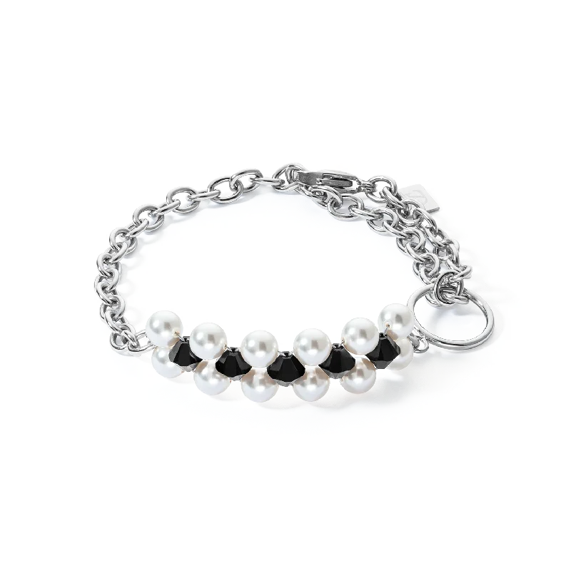 Handmade Pearl Bracelets with Polymer Clay Bead Accents for a Personal TouchBracelet Choker Mysterious silver-black