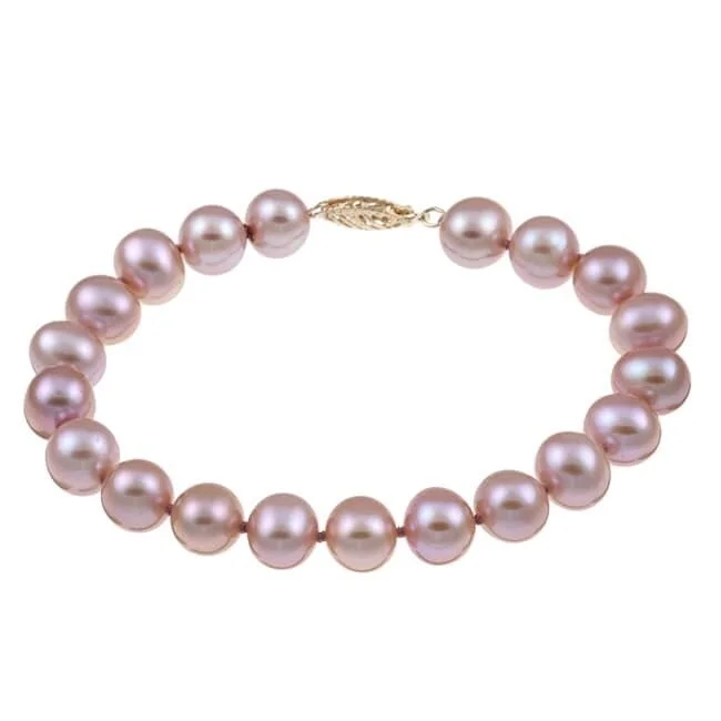 Pearl Bracelet Sets with Matching Earrings for a Coordinated Look14k Yellow Gold 8-9mm Pink Freshwater Pearl Bracelet 8 inches