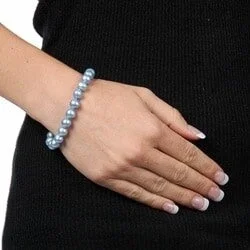 Black Tahitian Pearl Bracelets with Delicate Silver Chains for a Sophisticated StyleDaVonna Sterling Silver 8-9 mm Blue Freshwater Pearl Classic Bracelet 7.25-inch