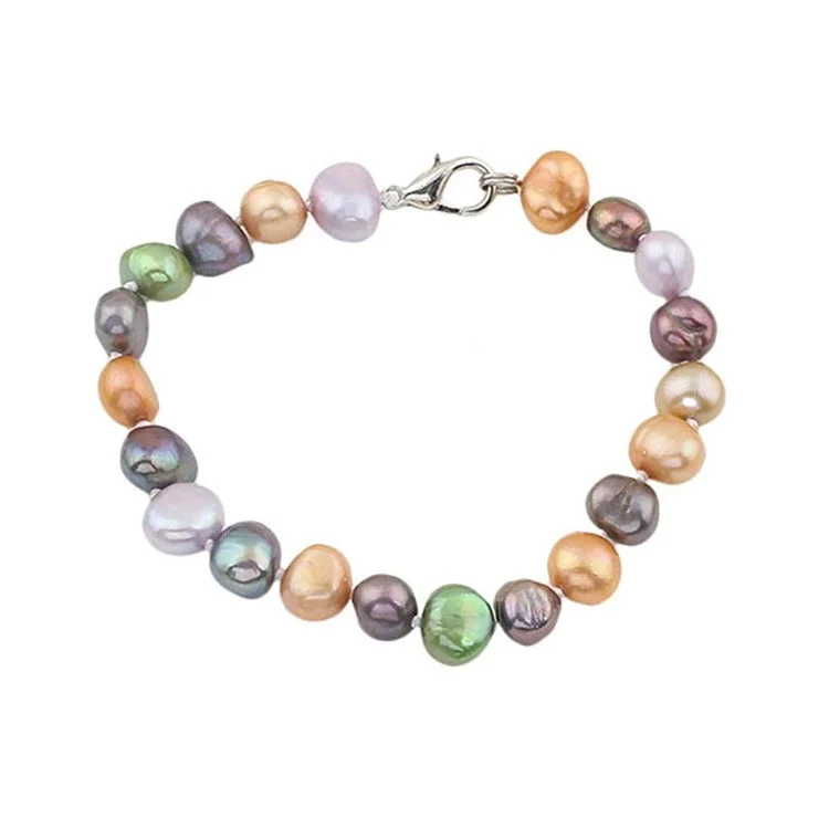 Pearl Bracelets with Adjustable Screw - Closures for a Secure and Custom FitWomen's 8-9mm Freshwater Multicolour Pearl Bracelet