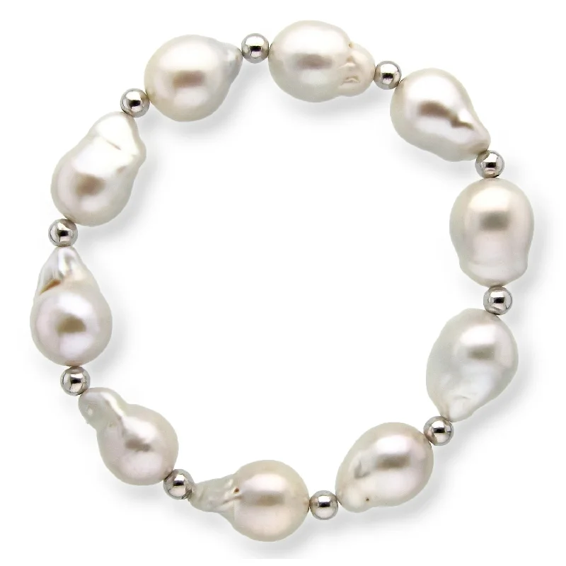 Children's Pearl Bracelets with Animal - Shaped Charms for a Cute AccessoryDaVonna Baroque Freshwater Pearl 11-13mm Endless Bracelet 7.5 Inches