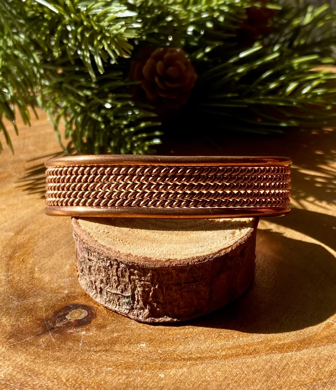 Rhinestone - Embellished Women's Cuff Bracelets in Silver for a Sparkling and Festive LookNavajo Made Copper Cuff Bracelet