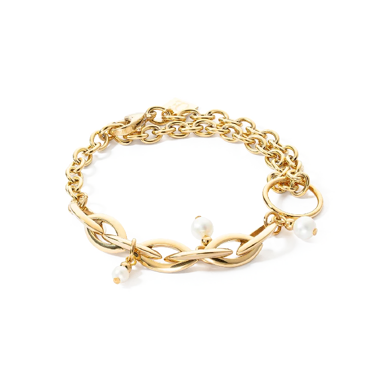 Adjustable Pearl Bracelets with Delicate Silk Cords for a Comfortable FitBracelet Y Navette Freshwater Pearls gold