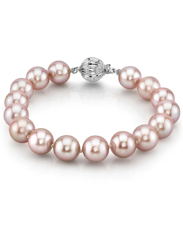 Pearl Bracelets with Adjustable Screw - Closures for a Secure and Custom Fit9.5-10.5mm Pink Freshwater Pearl Bracelet