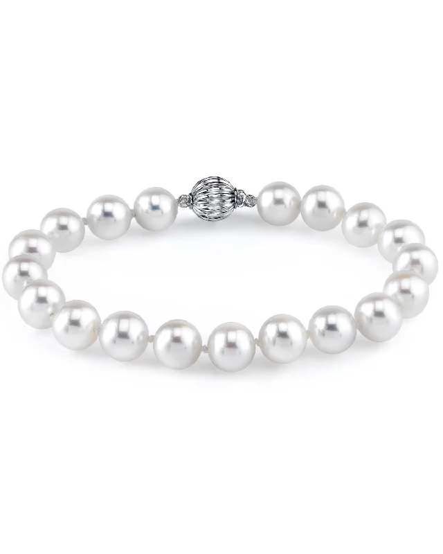 Adjustable Pearl Bracelets with Delicate Silk Cords for a Comfortable Fit7.0-7.5mm White Freshwater Pearl Bracelet - AAA Quality