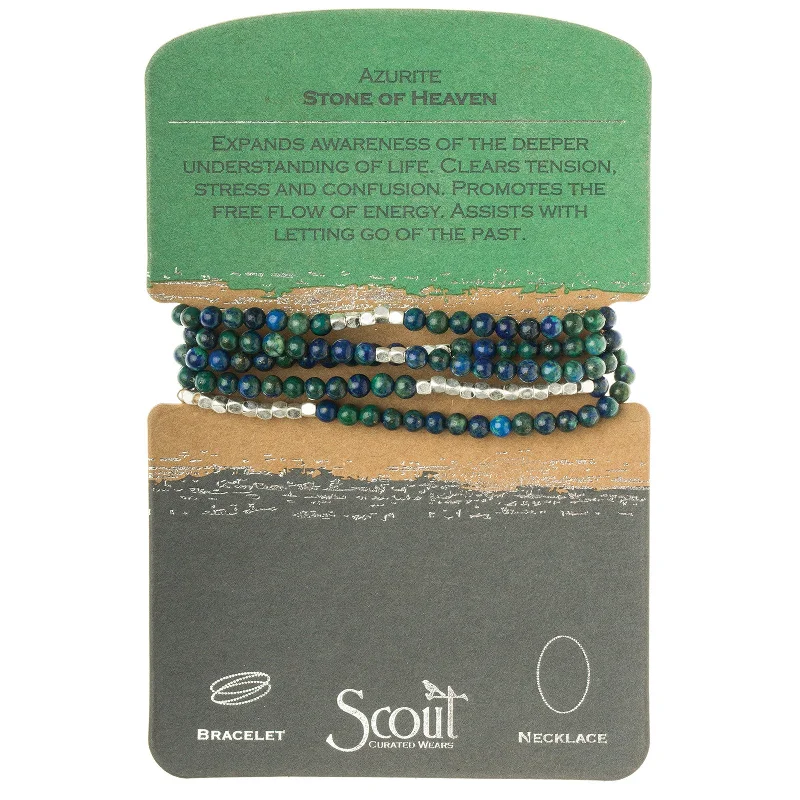 Wrap Bracelets Featuring Tibetan Silver for an Ethnic VibeStone Wrap Azurite - Stone of Heaven