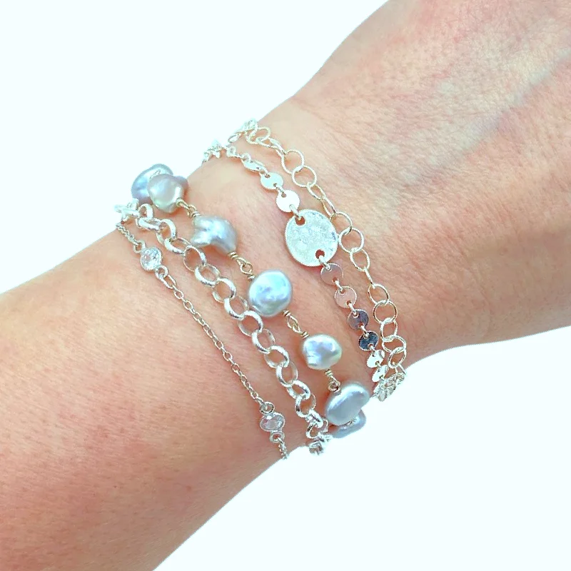 Wrap Bracelets with Shells and Coral for a Beachy AestheticWrap Bracelet - Bright Silver